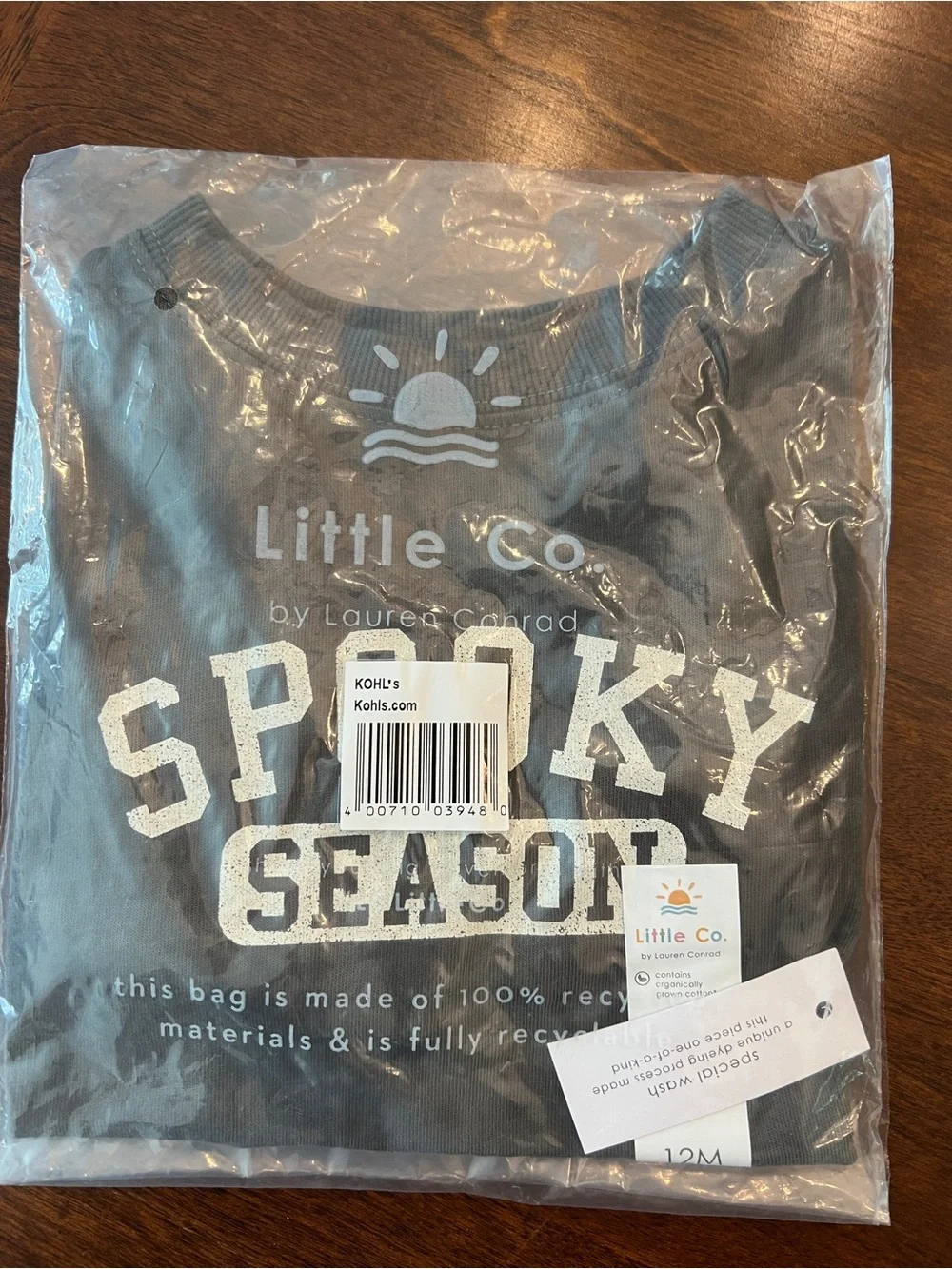 Little Co. Unisex Organic Cotton Spooky Season Tie Dye Long Sleeve T Halloween